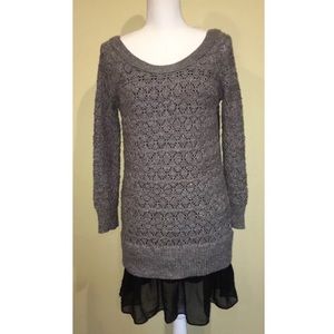American Eagle Womens Sweater Blouse Gray Small